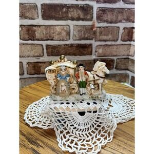 Lady And Carriage Driver Horses Capsco made in Japan  4 in Tall 5 1/2 long